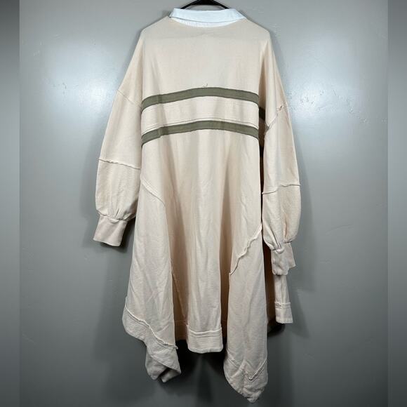 NWT Free People Blair Sweatshirt Top In Oatmeal Combo Size Large - Picture 5 of 9